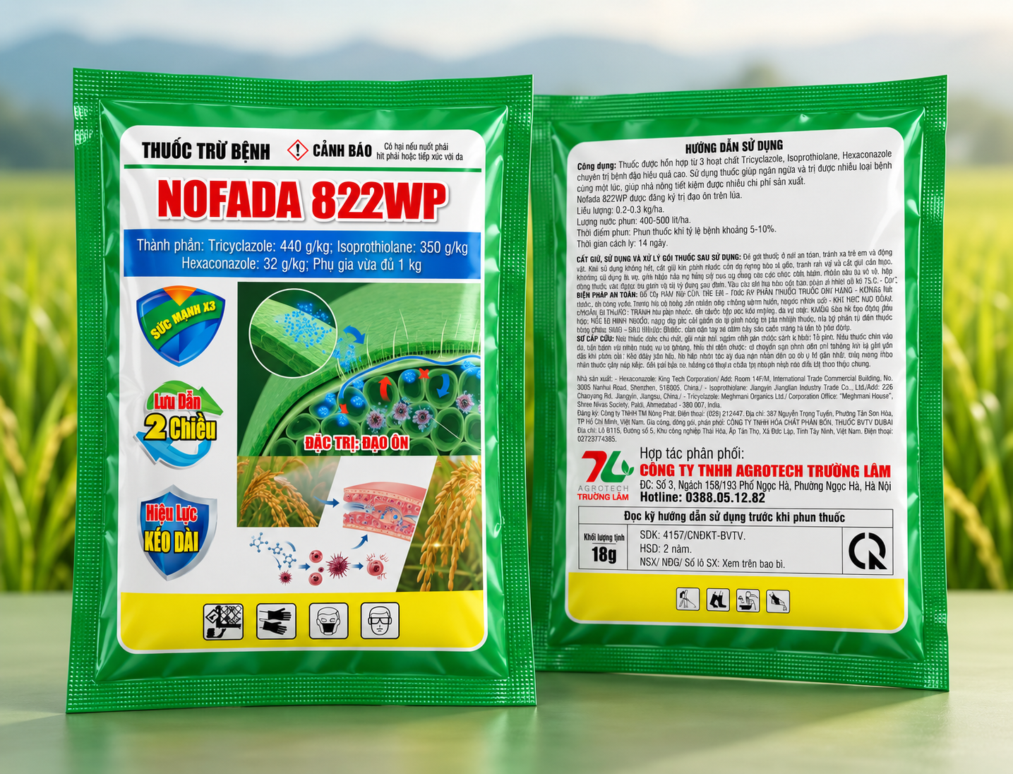 Mockup thuốc trừ bệnh Nofada 822WP
