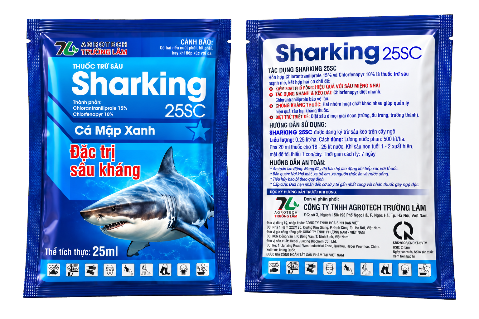 Sharking 25SC đã tách nền, hiển thị trọn mặt trước và mặt sau
